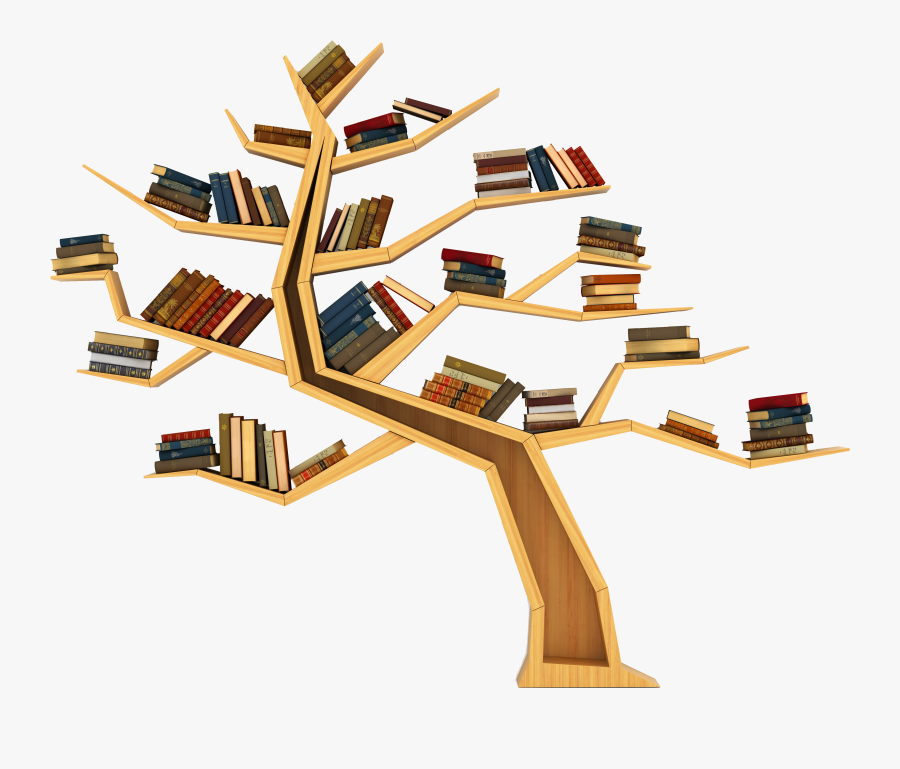 Bookcase Tree Transprent Png Free - Tree Book Shelf Png, Transparent Clipart