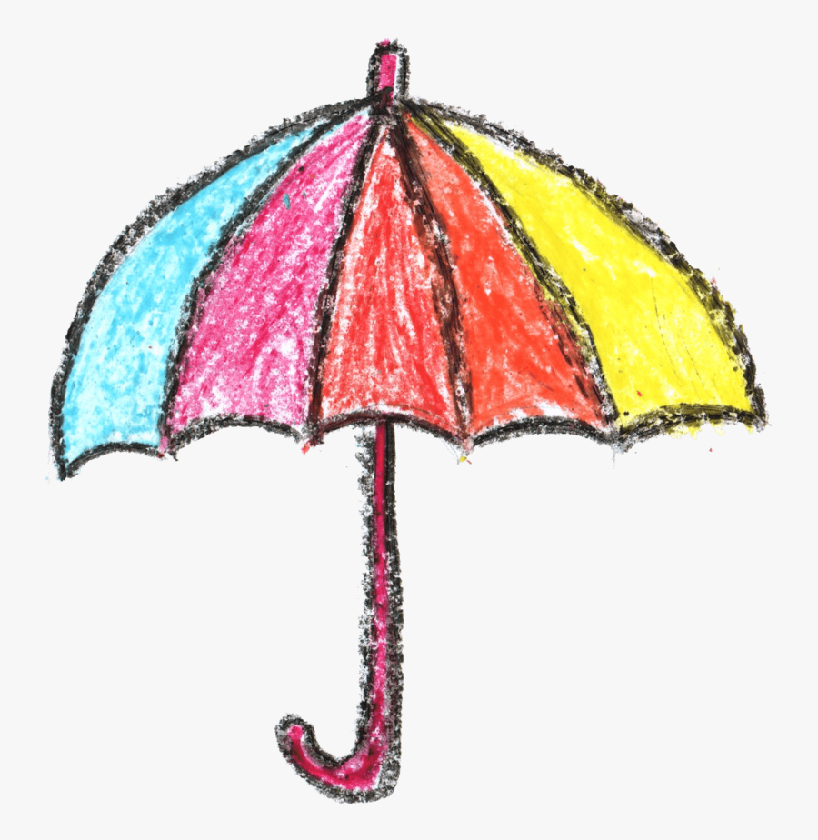 Crayon Umbrella Drawing - Crayon Drawing Transparent, Transparent Clipart