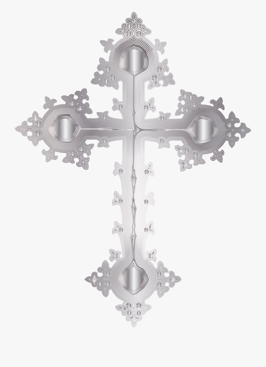 Transparent Spur Clipart - Cross Clipart Cross No Background Silver, Transparent Clipart