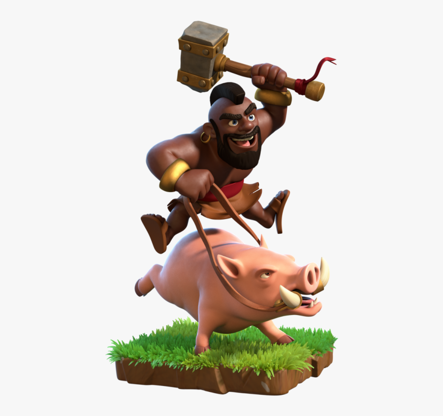 Transparent Boar Clipart - Clash Royale Hog Rider Png, Transparent Clipart