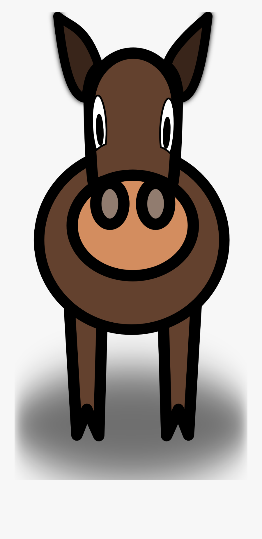 Cartoon Horse From Front, Transparent Clipart