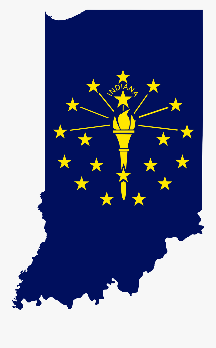 Indiana State Flag Map, Transparent Clipart