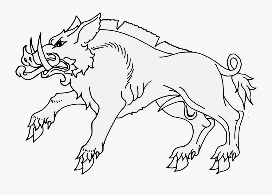 Heraldry Boar, Transparent Clipart
