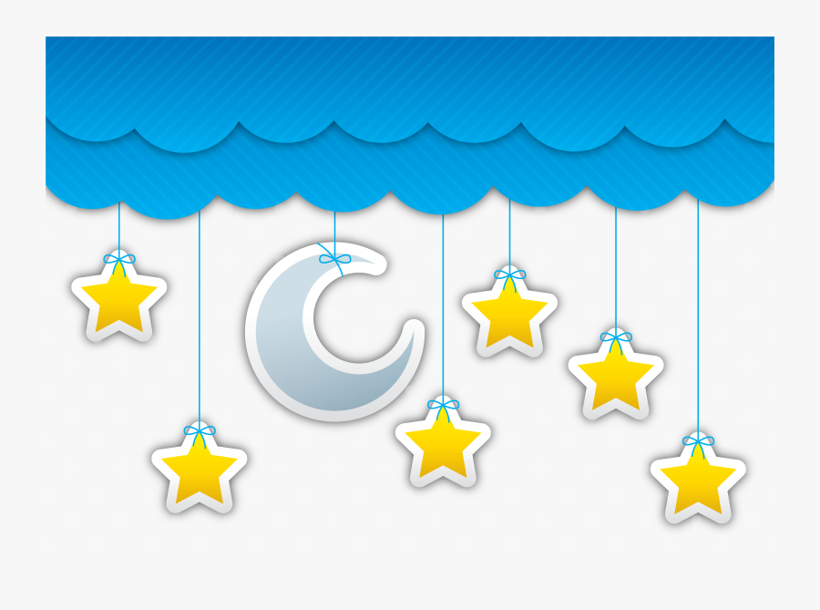 Star Moon Night Sky Cloud - Estrela E Lua Png, Transparent Clipart