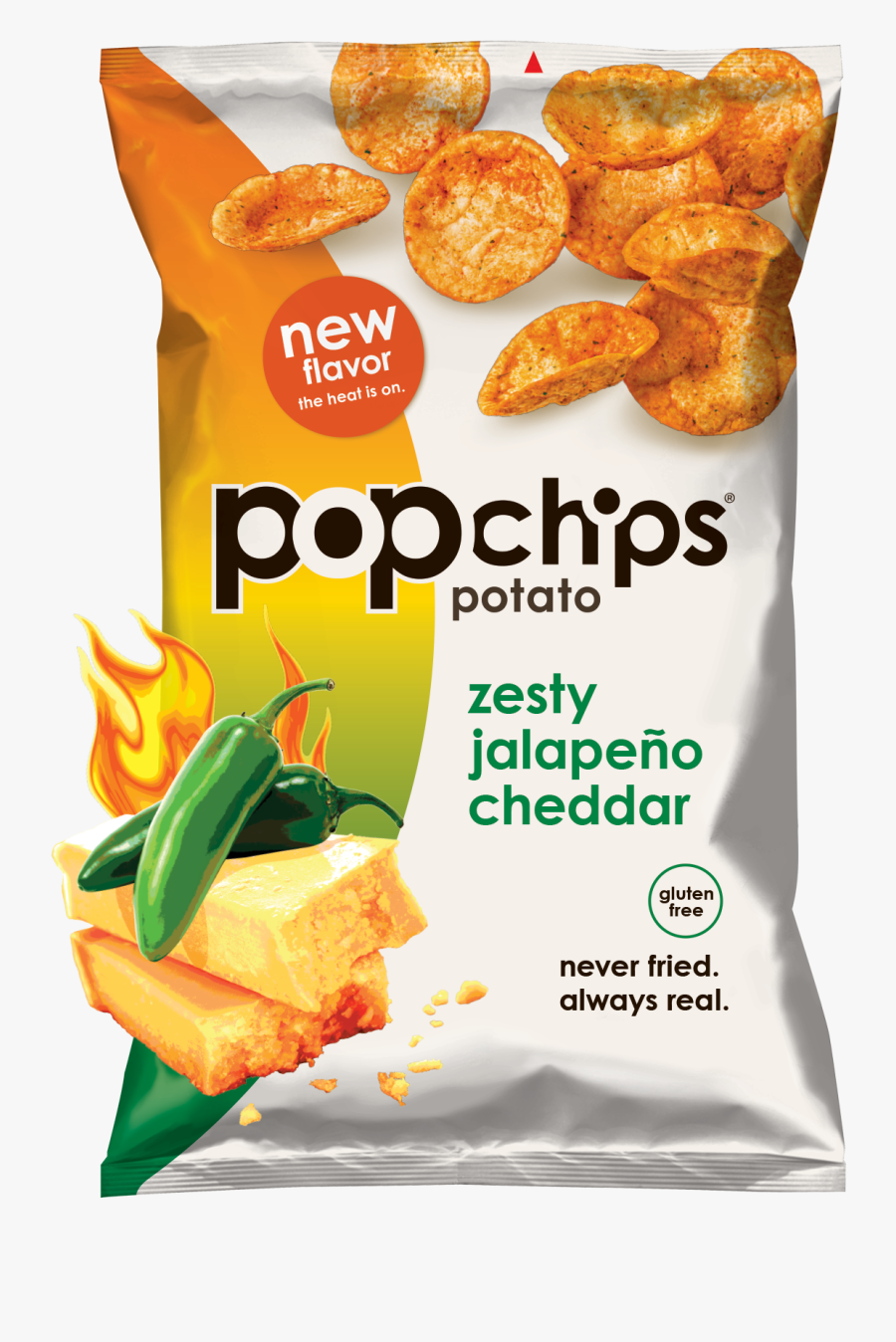 5oz Bag Of Zesty Jalapeno Cheddar Popchips - Sour Cream Pop Chips, Transparent Clipart