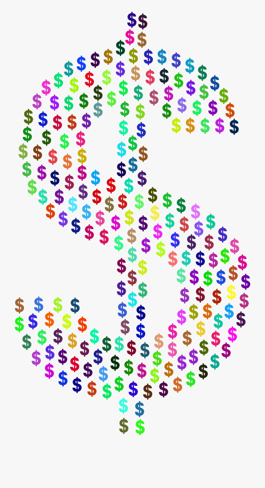 Dollar Sign Fractal Money Free Picture - Colorful Dollar Sign Transparent, Transparent Clipart