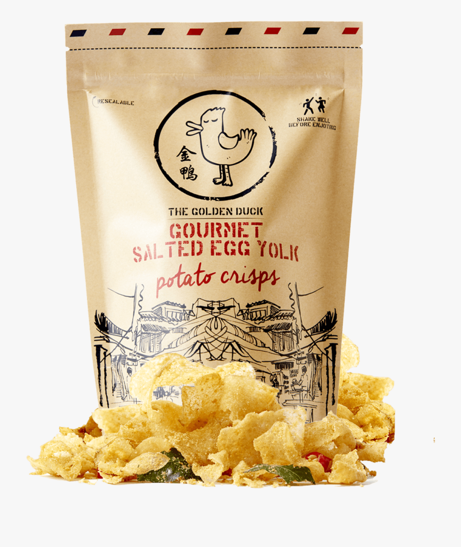 Golden Duck Salted Egg Potato Chips, Transparent Clipart