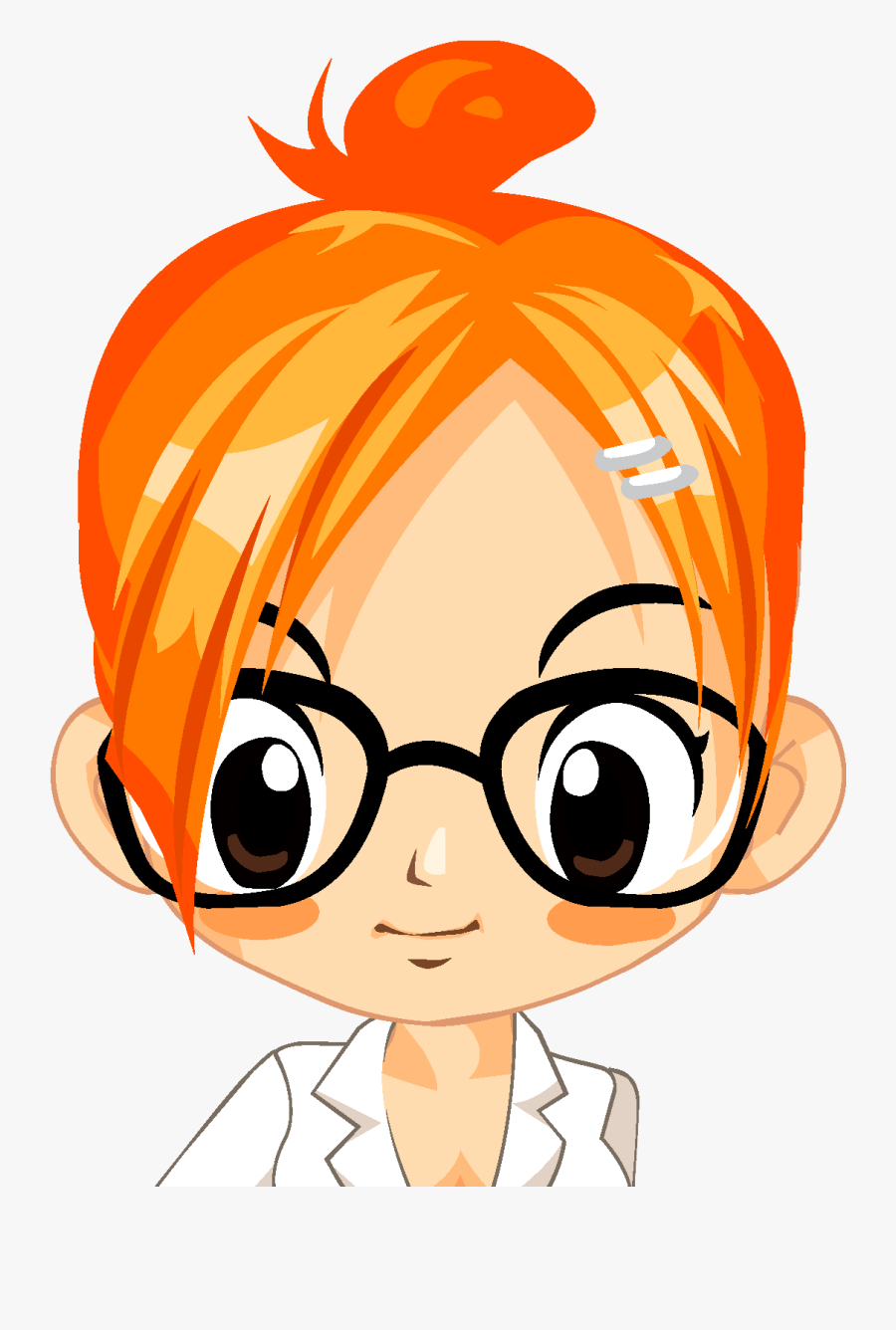 Med Lab Girl Cartoon, Transparent Clipart