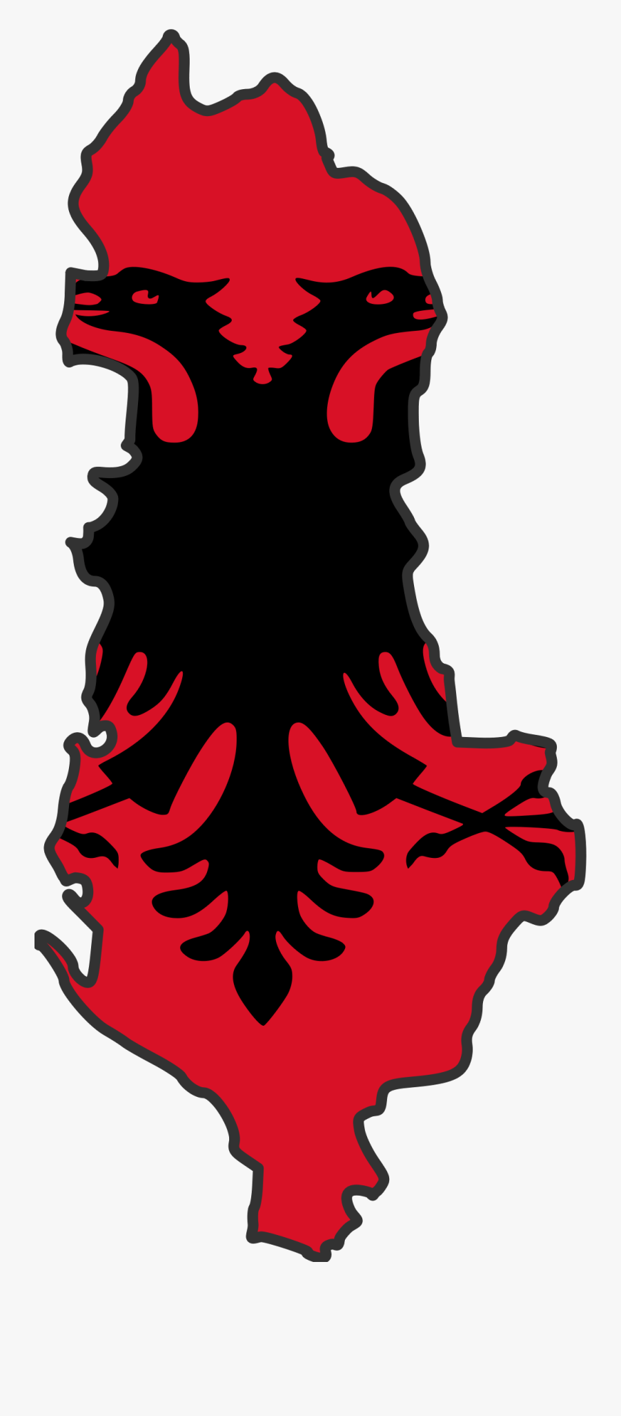 Albania Map With Flag, Transparent Clipart