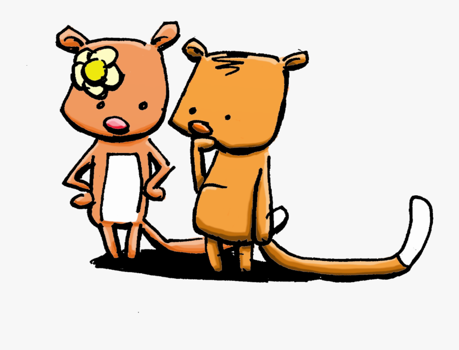 Illustration Of Two Cute Ringtail Possums - Cartoon, Transparent Clipart