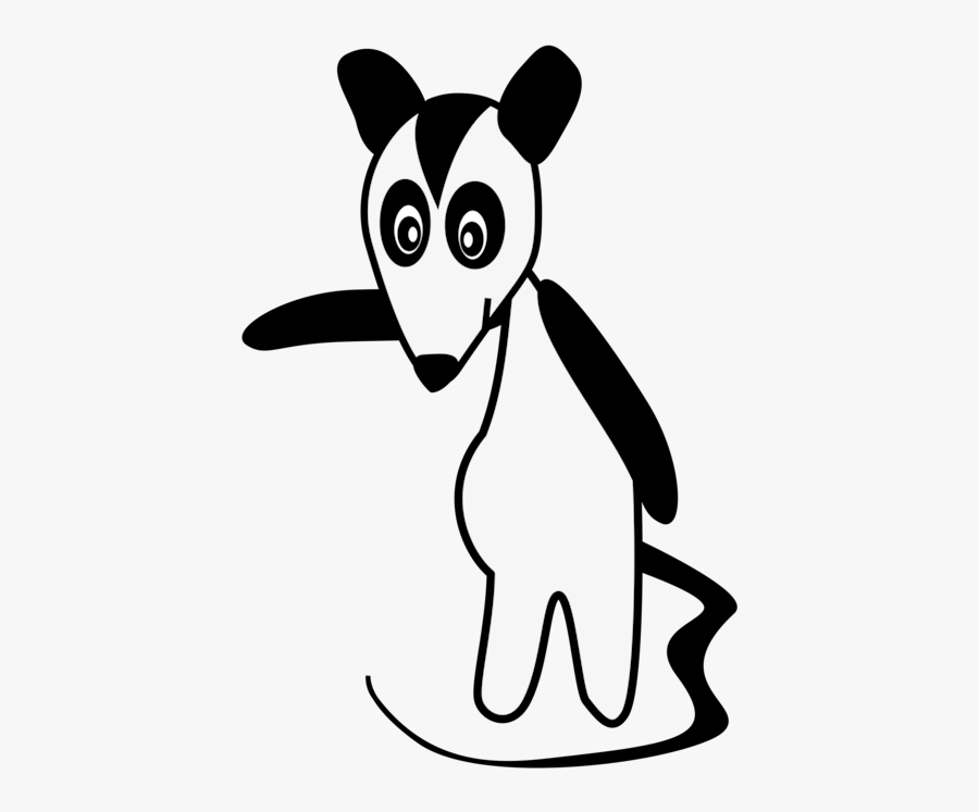 Whiskers Big Eared Opossum Cat Drawing Cc0 - Saruê Vetor, Transparent Clipart