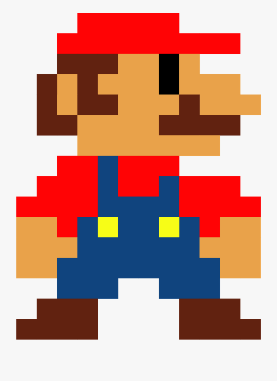 The Most Famous Characters In Videogames - Mario Bros 8 Bits, Transparent Clipart
