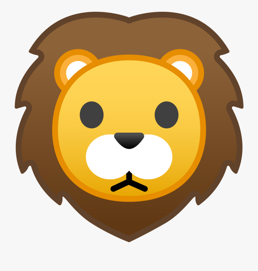 Cartoon,head,brown,clip - Transparent Background Lion Emoji, Transparent Clipart