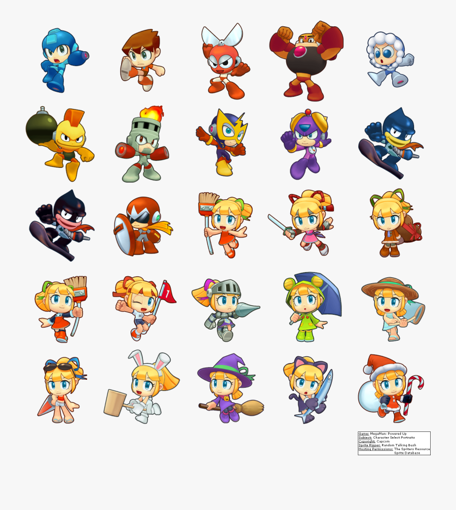 Mega Man All Power Ups, Transparent Clipart